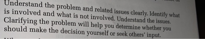 Understand the problem and related issues