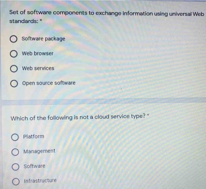 Set of software components to exchange