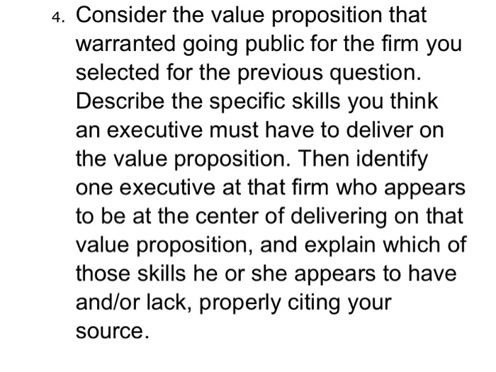 Snapchat is the firm 4. Consider the value