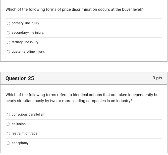 Which of the following forms of price