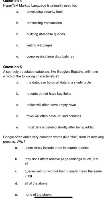 HyperText Markup Language is primarily used for:
