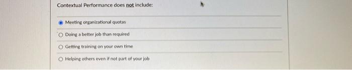 20 Contextual Performance does not include: