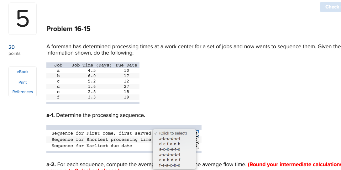 Check Problem 16-15 20 points A foreman has