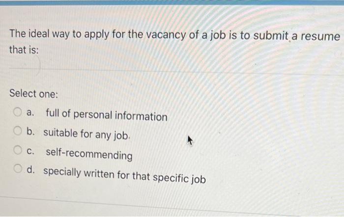 The ideal way to apply for the vacancy of a job