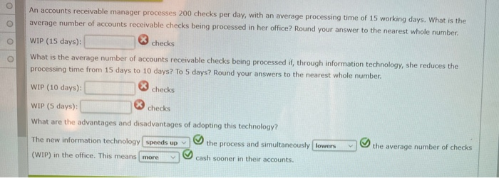 An accounts receivable manager processes 200