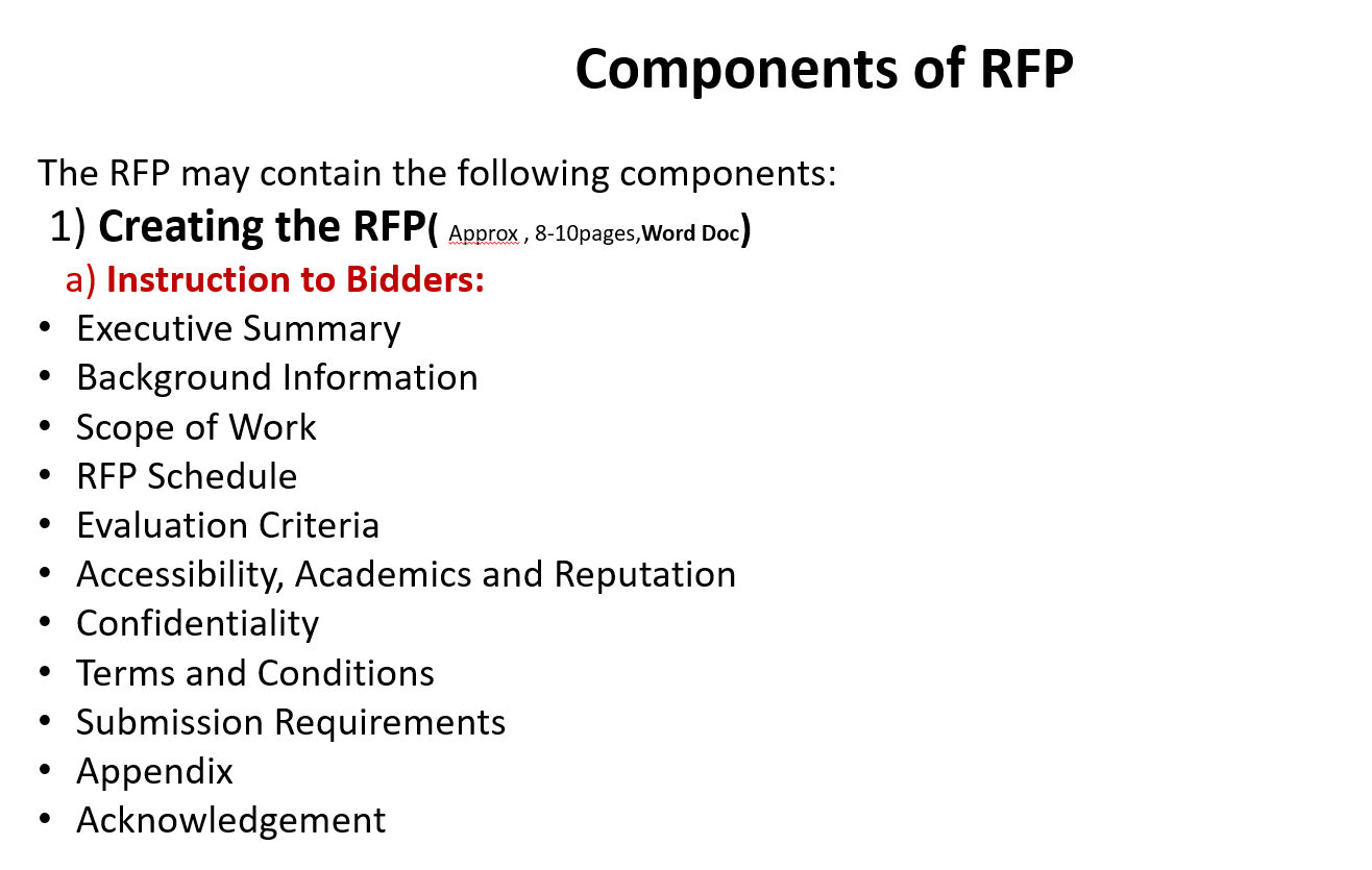 Request for Proposal(Assignment 4) In this