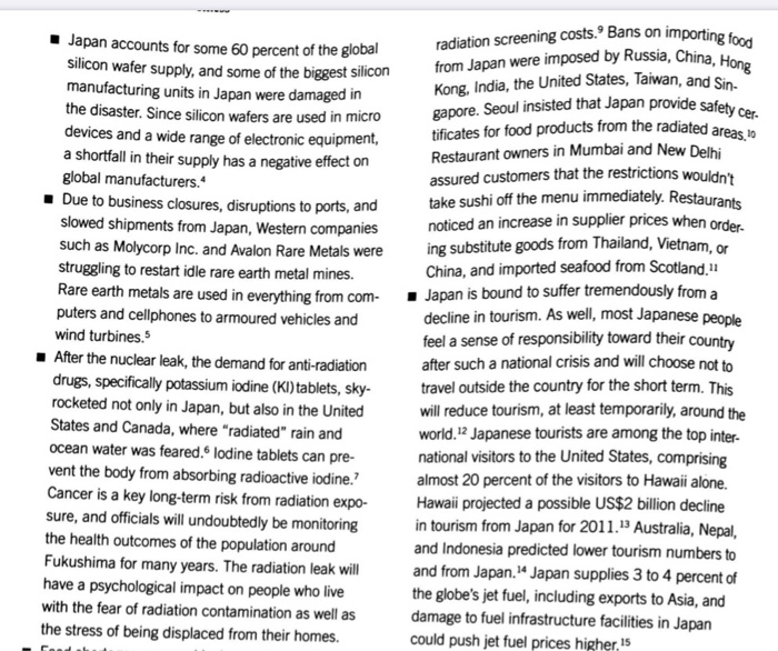 OPENING DISCUSSION: GLOBAL TRADE Japan's Disaster