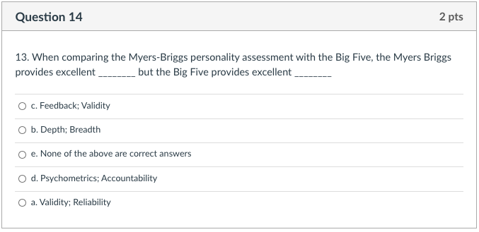Question 13 2 pts 12. Carolyn is a very likable