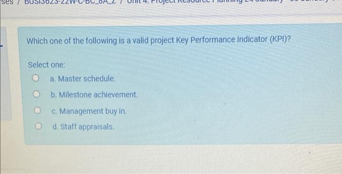 ses BUSI5025-221- Which one of the following is a