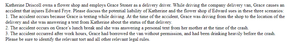 Katherine Driscoll owns a flower shop and employs