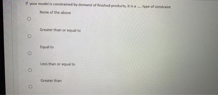 If your model is constrained by demand of