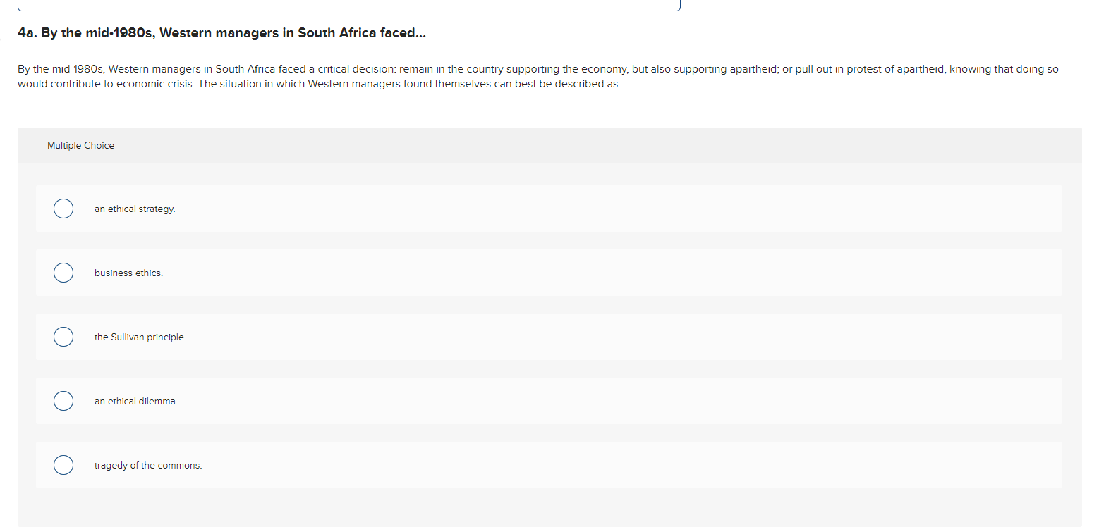 4a. By the mid-1980s, Western managers in South