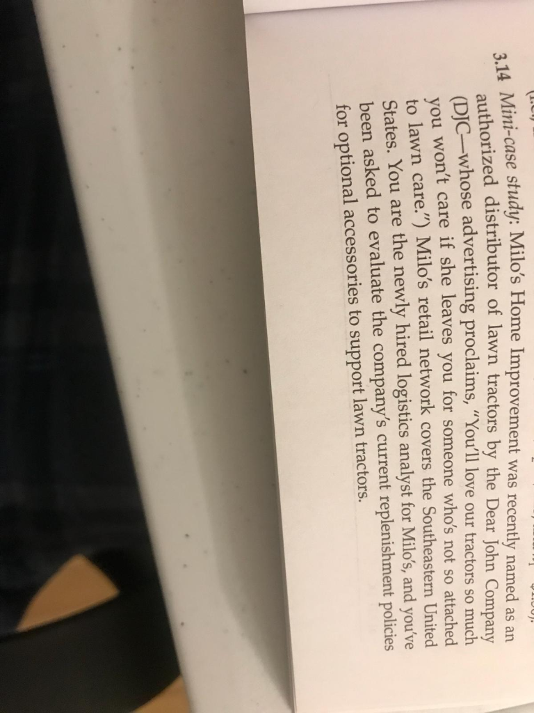 10) Mini-case study: Milo's Home Improvement was