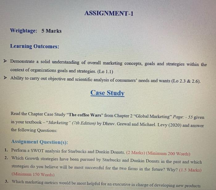 ASSIGNMENT-1 Weightage: 5 Marks Learning