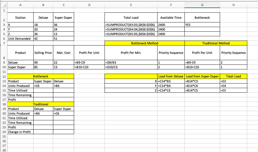 ********* Please help me with the formulas in