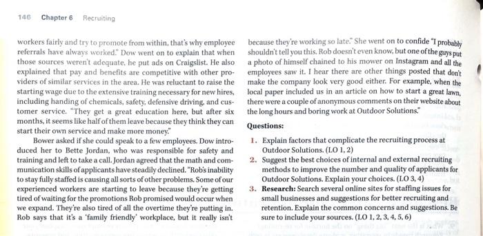 Case Application 6-A GROWING PROBLEMS AT OUTDOOR