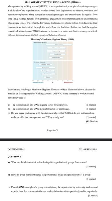 please solve Question 2 (b) MANAGEMENT BY WALKING
