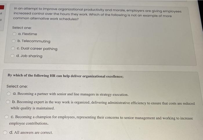 d in an attempt to improve organizational