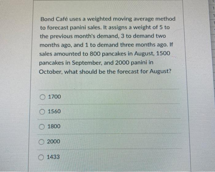 can you please show work, thank you Bond Caf uses