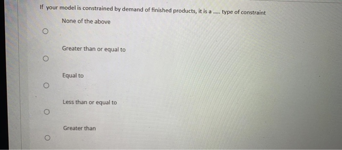 If your model is constrained by demand of