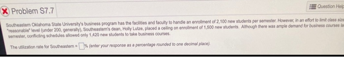 Question Help X Problem S7.7 Southeastern