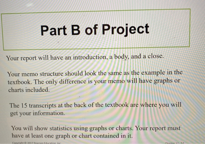 Part B of Project Task You are asked by your