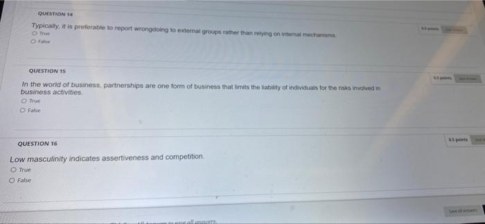 QUESTION 17 Ethics at work and in human resource