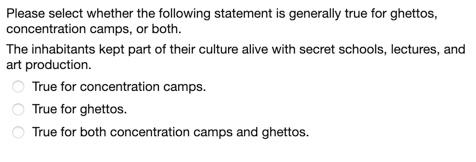 Please select whether the following statement is