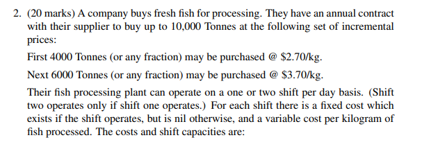 a) Write the algebraic model for this problem b)