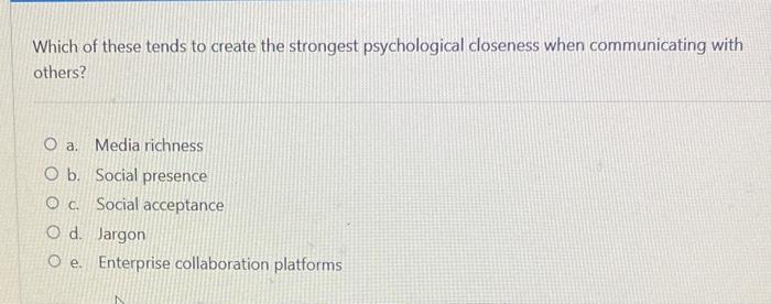 ORGANISATIONAL BEHAVIOUR (MCQ) q10 Which of these