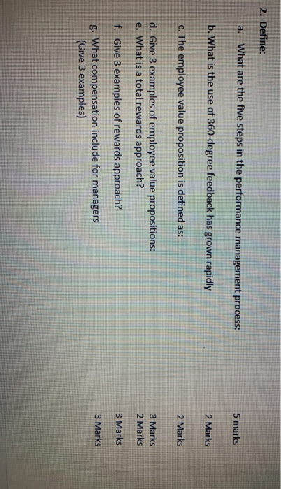 2. Define: a. What are the five steps in the