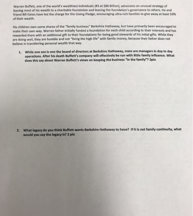 Warren Buffett, one of the world's wealthiest