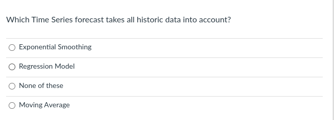 Which Time Series forecast takes all historic