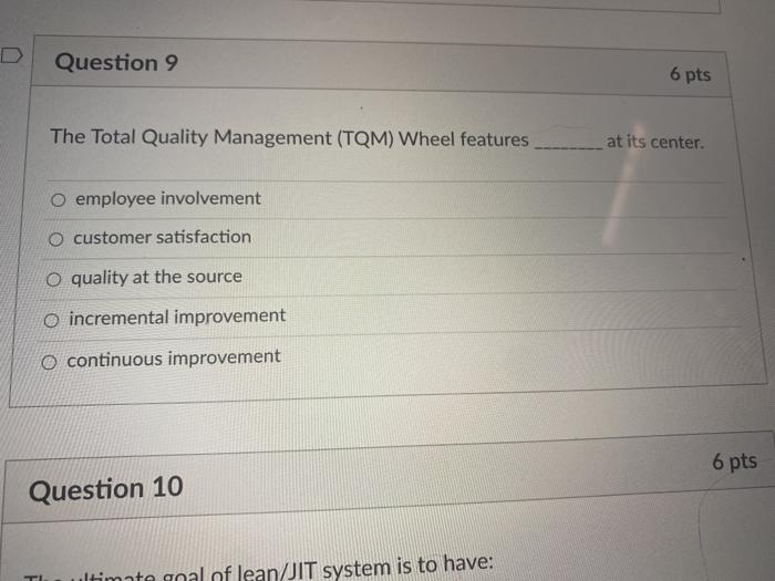 Question 8 6 pts Which one of the following