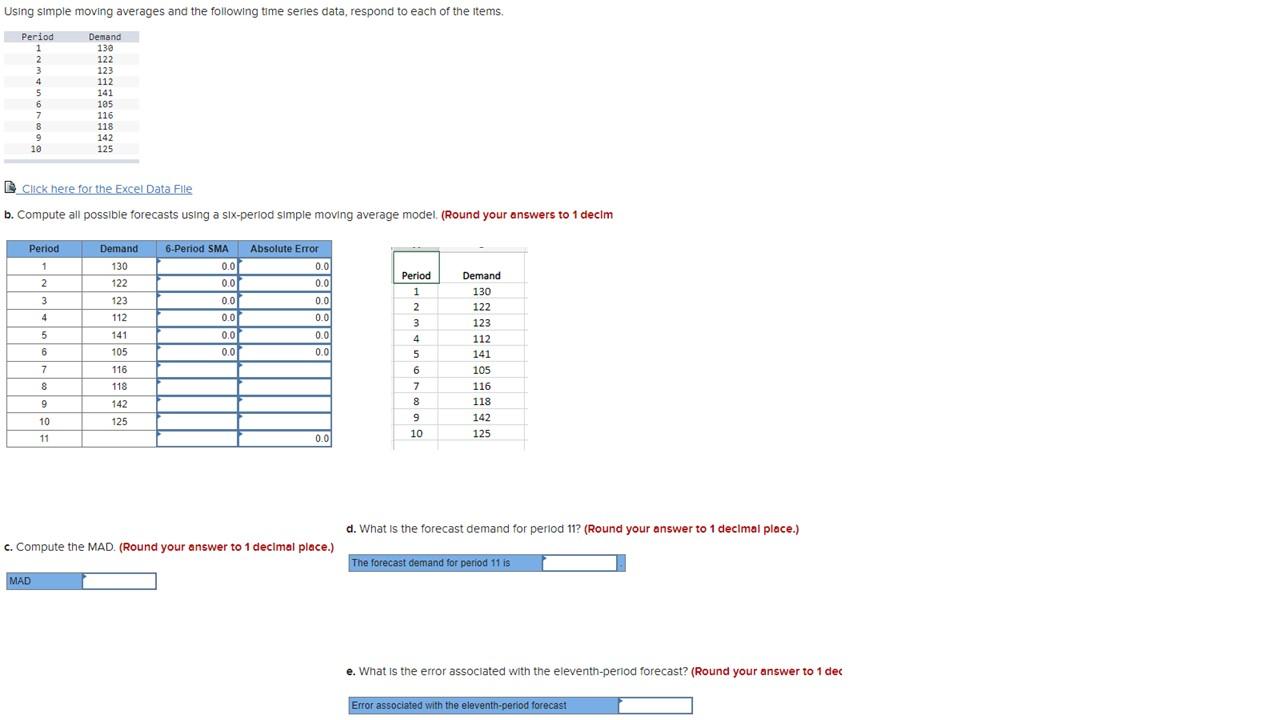 Using simple moving averages and the following