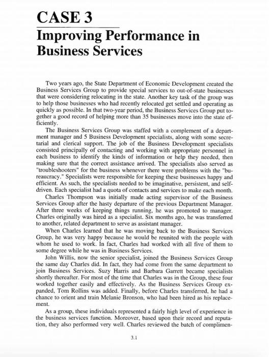 Improving Performance in Business Services Two