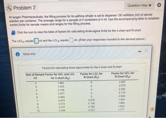 Problem 2 Question Help At Isogen
