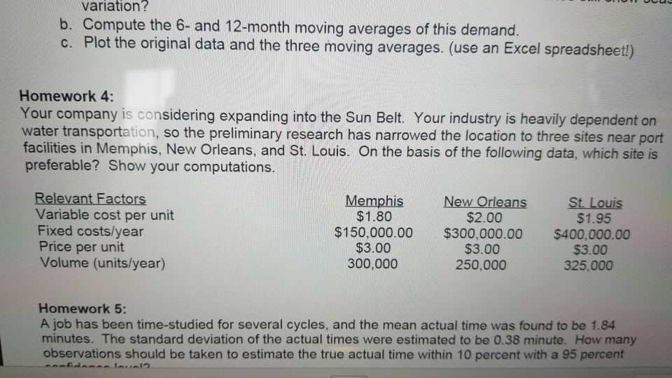 Variation? b. Compute the 6- and 12-month moving