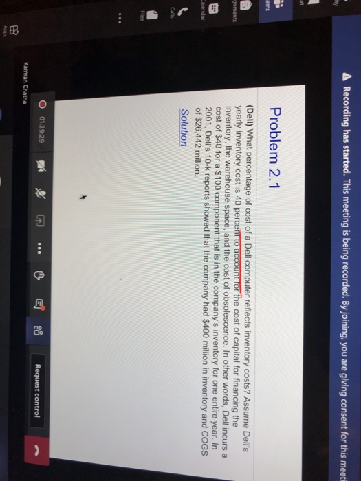 A Recording has started. This meeting is being