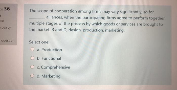 on 36 t red The scope of cooperation among firms