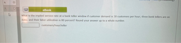 6 0 eBook What is the implied service rate at a