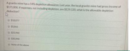 Apranite minetas 10% depletion allowance. Last