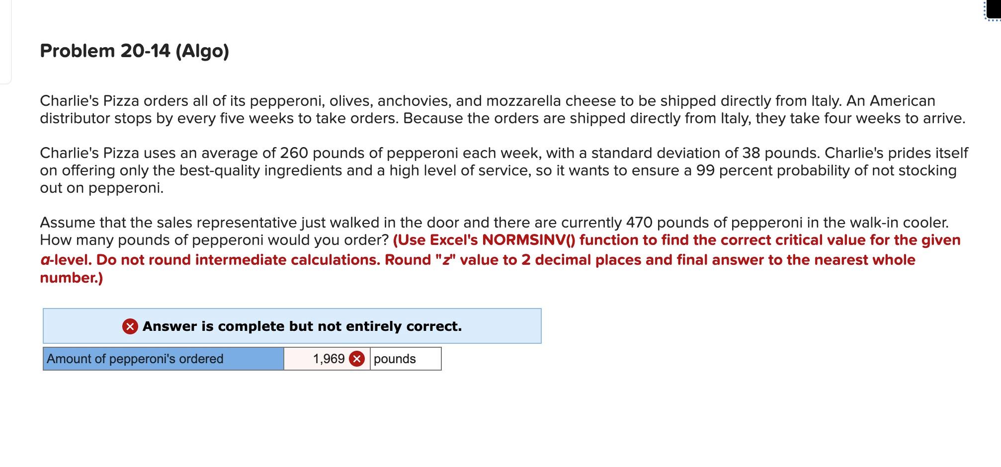 Steps please and please explain NORMSINV is and