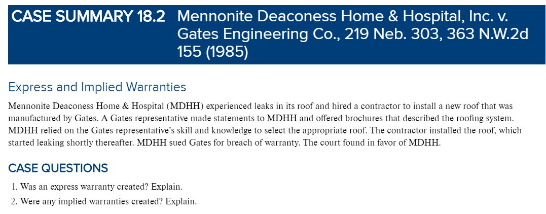 3. Does the UCC apply to the case? Why or why