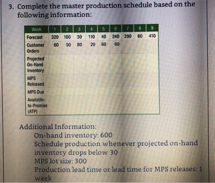 needing help with Excel 3. Complete the master