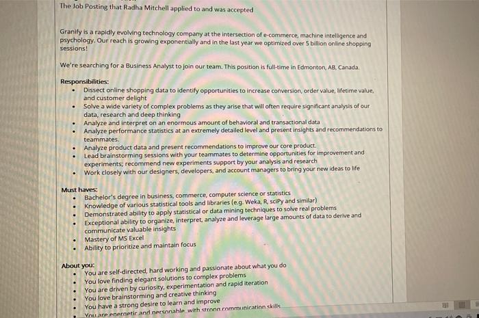 Case Study You are the HR Team Lead for Granify