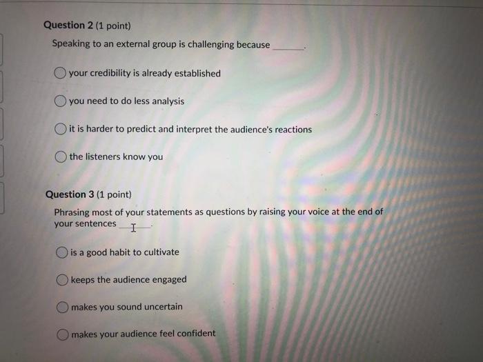 ORAL PRESENTATION: PLEASE ONLY ANSWER IF YOU ARE