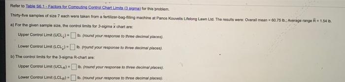 Refor to Table 56.1-Factor for Computing Control
