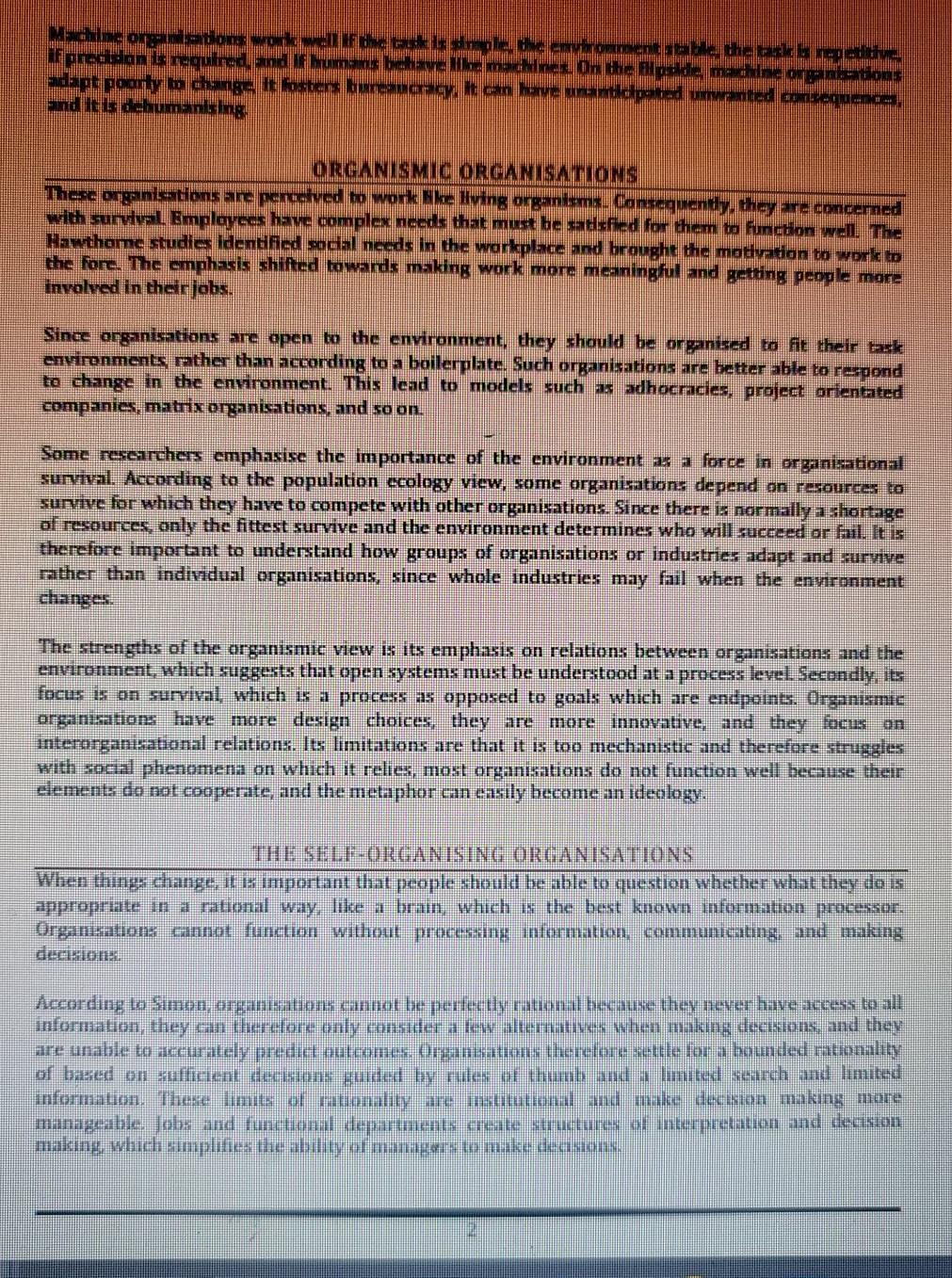 Considering the Morgan Metaphors 1) Why would an