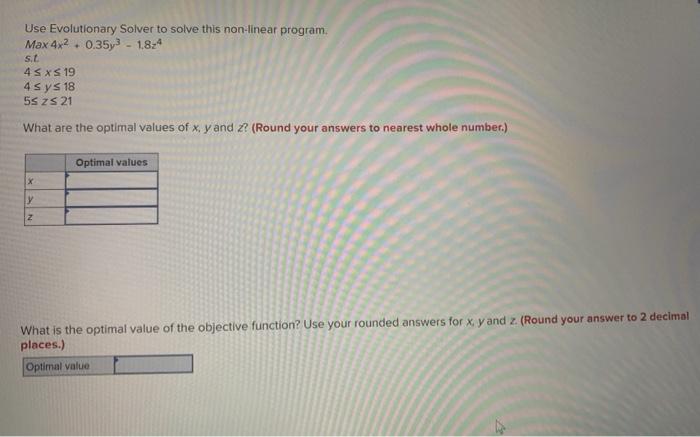 Use Evolutionary Solver to solve this non-linear